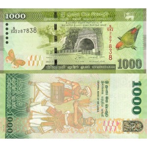 Sri Lanka 1000 Rupi 2022 P#127h ÇİL/UNC Kağıt Para
