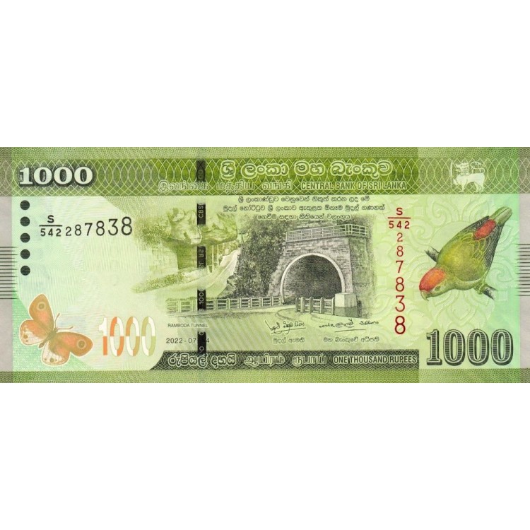 Sri Lanka 1000 Rupi 2022 P#127h banknot