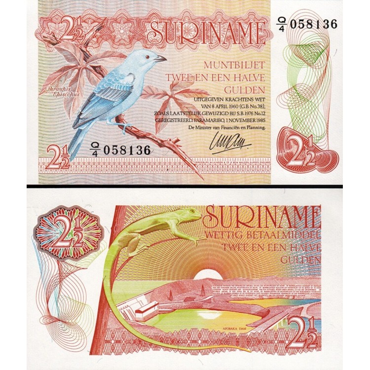 SURİNAME 2 ½ GULDEN 1985, P#119, ÇİL, ESKİ YABANCI KAĞIT PARA SURİNAME 2 ½ GULDEN 1985, P#119, ÇİL, ESKİ YABANCI KAĞIT PARA