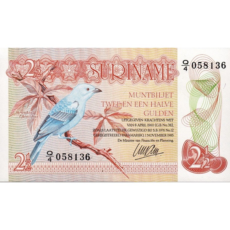 SURİNAME 2 ½ GULDEN 1985, P#119, ÇİL, ESKİ YABANCI KAĞIT PARA SURİNAME 2 ½ GULDEN 1985, P#119, ÇİL, ESKİ YABANCI KAĞIT PARA