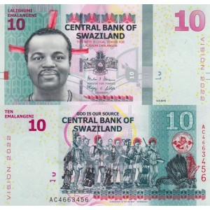 Swaziland 10 Emalangeni 2015 P#41 ÇİL/UNC Kağıt Para Swaziland 10 Emalangeni 2015 P#41 ÇİL/UNC Kağıt Para