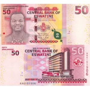 Swaziland 50 Emalangeni 2018 P#44 ÇİL/UNC Kağıt Para Swaziland 50 Emalangeni 2018 P#44 ÇİL/UNC Kağıt Para