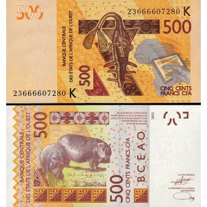 Senegal 500 Franc CFA 2012/2023 P#719Kl ÇİL Banknot