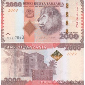 TANZANYA 2000 SHİLİNGİ 2020, P#42c, ÇİL, ESKİ YABANCI KAĞIT PARA