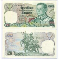 TAYLAND 20 BAHT 1981, P#88(17), ÇİL, ESKİ YABANCI KAĞIT PARA