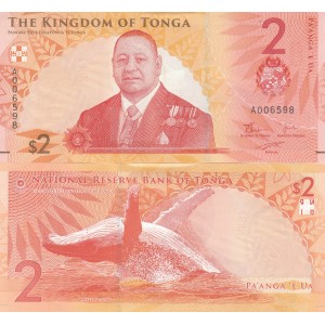 TONGA 2 PA'ANGA 2023, P#50, ÇİL, ESKİ YABANCI KAĞIT PARA