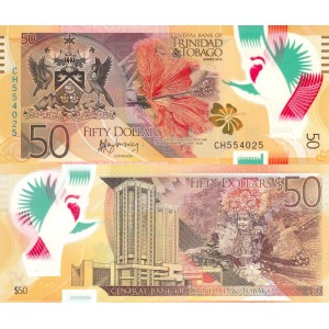 Trinidad And Tobago 50 dolar P#59 ÇİL/UNC Polimer Kağıt Para