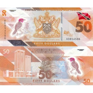 Trinidad And Tobago 50 Dollar 2020 P#64 ÇİL/UNC Polimer Kağıt Para