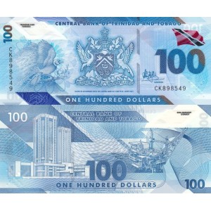 Trinidad And Tobago 100 Dollar 2019 P#65 ÇİL/UNC Polimer Kağıt Para