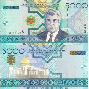 Türkmenistan 5000 Manat 2005 P#21 ÇİL/UNC Kağıt Para