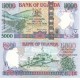 Uganda 5.000 Shillings 2005 P#44b ÇİL UNC kağıt banknot
