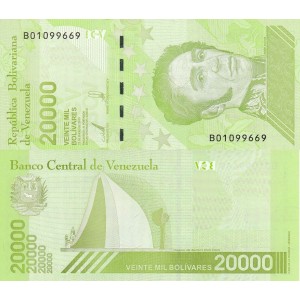 Venezuela 20000 Bolivares 2019 P#110(2) ÇİL/UNC Kağıt Para