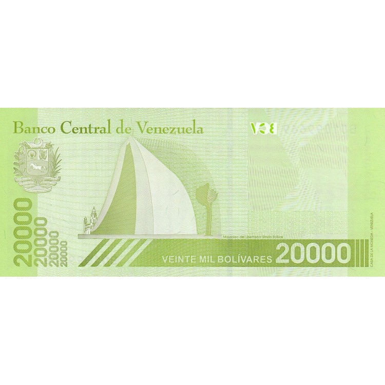 Venezuela 20.000 Bolívares 2019 P#110(2) ÇİL/UNC Venezuela 20.000 Bolívares 2019 P#110(2) ÇİL UNC kağıt para