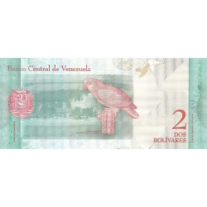 VENEZUELA 2 BOLİVAR 2018, P#101, ÇİL, ESKİ YABANCI KAĞIT PARA
