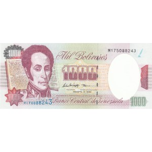 VENEZUELA 1000 BOLİVAR 1998, P#76d, ÇİL, ESKİ YABANCI KAĞIT PARA