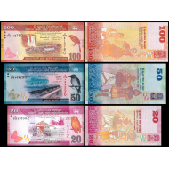 SRİ LANKA 20-50-100 RUPEE 2019-2022, 3 LÜ SET, ÇİL, Eski Yabancı Kağıt Para