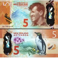 YENİ ZELANDA 5 DOLAR POLYMER 2015, P#191, ÇİL, ESKİ YABANCI KAĞIT PARA