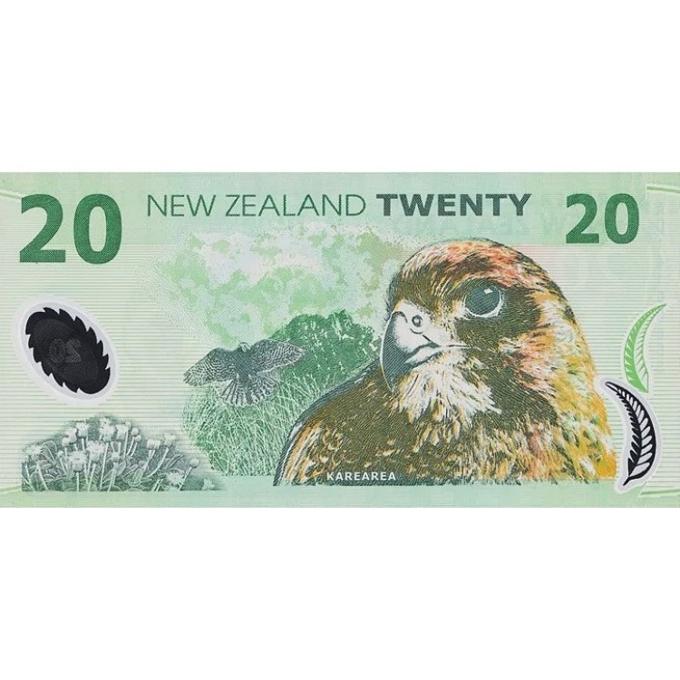 YENİ ZELANDA 20 DOLAR POLYMER 2014, P#187c, ÇİL, ESKİ YABANCI KAĞIT PARA