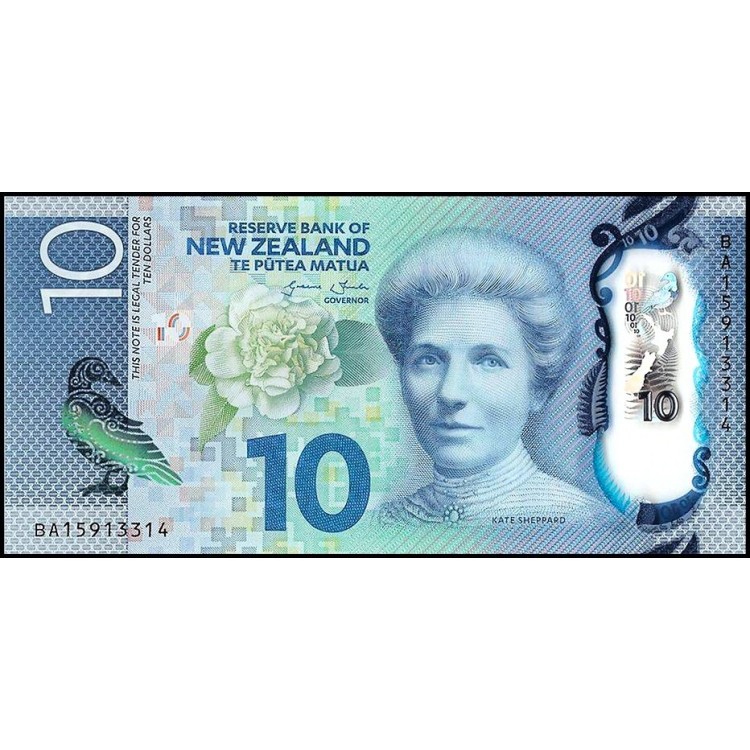 YENİ ZELANDA 10 DOLAR POLYMER 2015, P#192, ÇİL, ESKİ YABANCI KAĞIT PARA