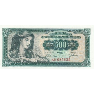 YUGOSLAVYA 500 DİNAR 1963, P#74, ÇİL, ESKİ YABANCI KAĞIT PARA YUGOSLAVYA 500 DİNAR 1963, P#74, ÇİL, ESKİ YABANCI KAĞIT PARA