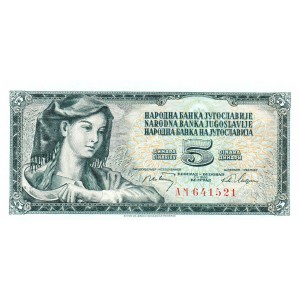 YUGOSLAVYA 5 DİNAR 1968, P#81a, ÇİL, ESKİ YABANCI KAĞIT PARA YUGOSLAVYA 5 DİNAR 1968, P#81a, ÇİL, ESKİ YABANCI KAĞIT PARA