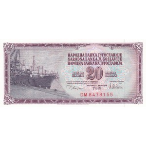 YUGOSLAVYA 20 DİNAR 1978 P#88a, ÇİL, ESKİ YABANCI KAĞIT PARA YUGOSLAVYA 20 DİNAR 1978 P#88a, ÇİL, ESKİ YABANCI KAĞIT PARA
