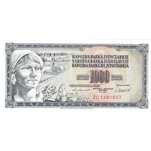 YUGOSLAVYA 1000 DİNAR 1981 REPLACEMENT, P#92dr, ÇİL, ESKİ YABANCI KAĞIT PARA YUGOSLAVYA 1000 DİNAR 1981 REPLACEMENT, P#92dr, ÇİL, ESKİ YABANCI KAĞIT PARA