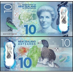 Yeni Zelanda 10 Dolar 2015 P#192 Kate Sheppard Polymer ÇİL Banknot