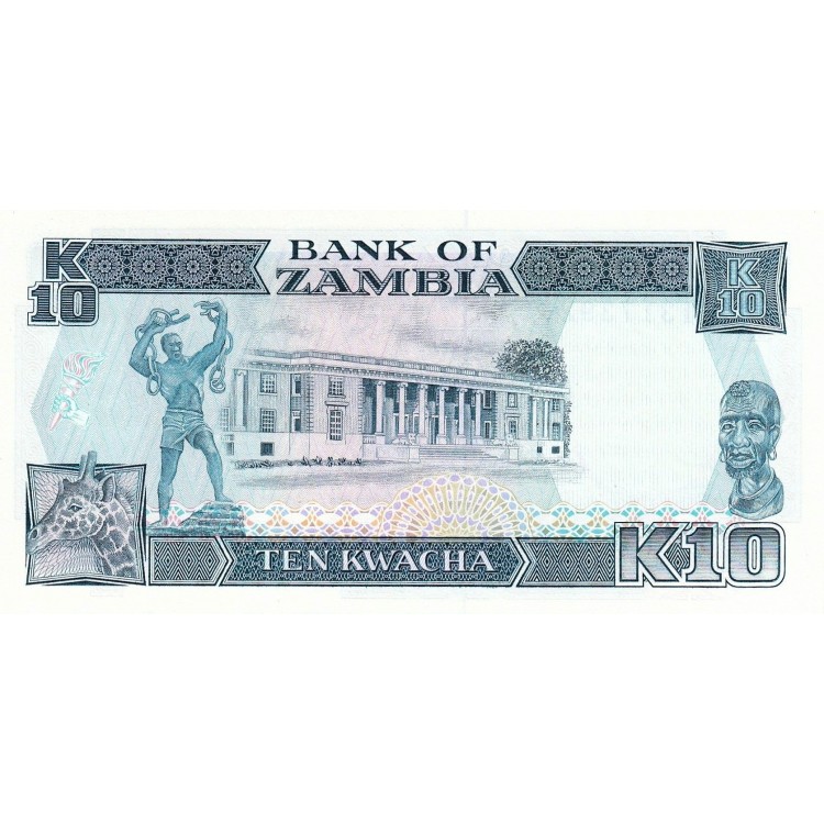 Zambiya 10 Kwacha 1991 P#31b ÇİL/UNC Zambiya 10 Kwacha 1991 P#31b ÇİL UNC kağıt para