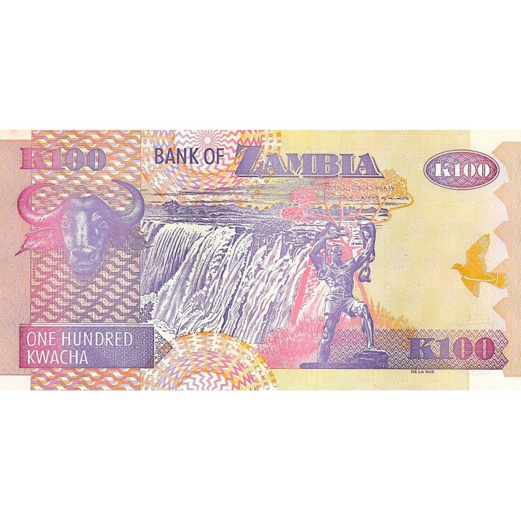 Zambiya 100 Kwacha 2009 P#38h ÇİL UNC kağıt para