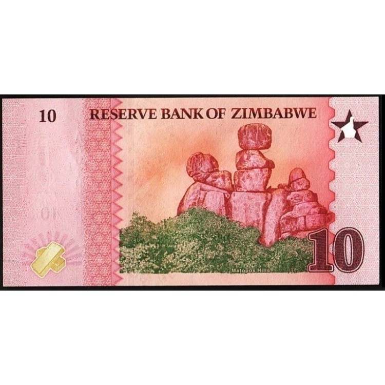 ZİMBABWE 10 ZİG 2026, P#115, ÇİL, ESKİ YABANCI KAĞIT PARA
