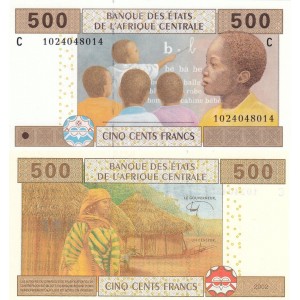 Çad 500 Frank 2002 P#606Ce ÇİL/UNC Kağıt Para