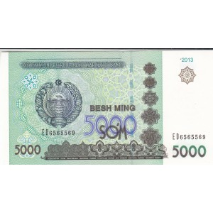 ÖZBEKİSTAN 5000 SOM 2013, P#83, ÇİL, ESKİ YABANCI KAĞIT PARA ÖZBEKİSTAN 5000 SOM 2013, P#83, ÇİL, ESKİ YABANCI KAĞIT PARA