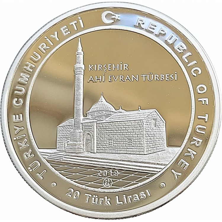 ANADOLU'YU AYDINLATANLAR SERİSİ NO:4, AHİ EVRAN 2019, DARPHANE HATIRA GÜMÜŞ PARA, SERTİFİKALI ANADOLU'YU AYDINLATANLAR SERİSİ NO:4, AHİ EVRAN 2019, DARPHANE HATIRA GÜMÜŞ PARA, SERTİFİKALI