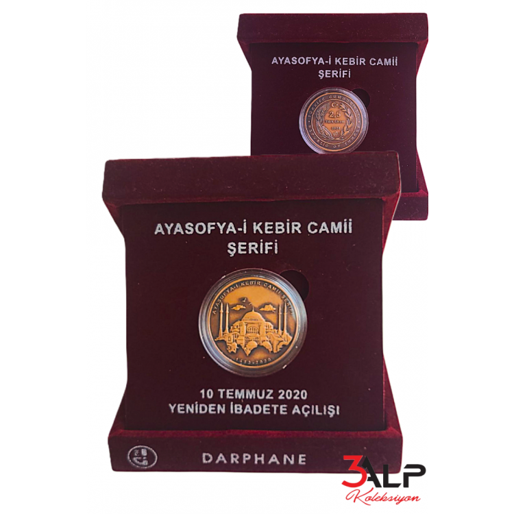 Ayasofya-i Kebir Camii Şerifi Bronz Kutulu ve Sertifikalı Ayasofya-i Kebir Camii Şerifi Bronz Kutulu ve Sertifikalı