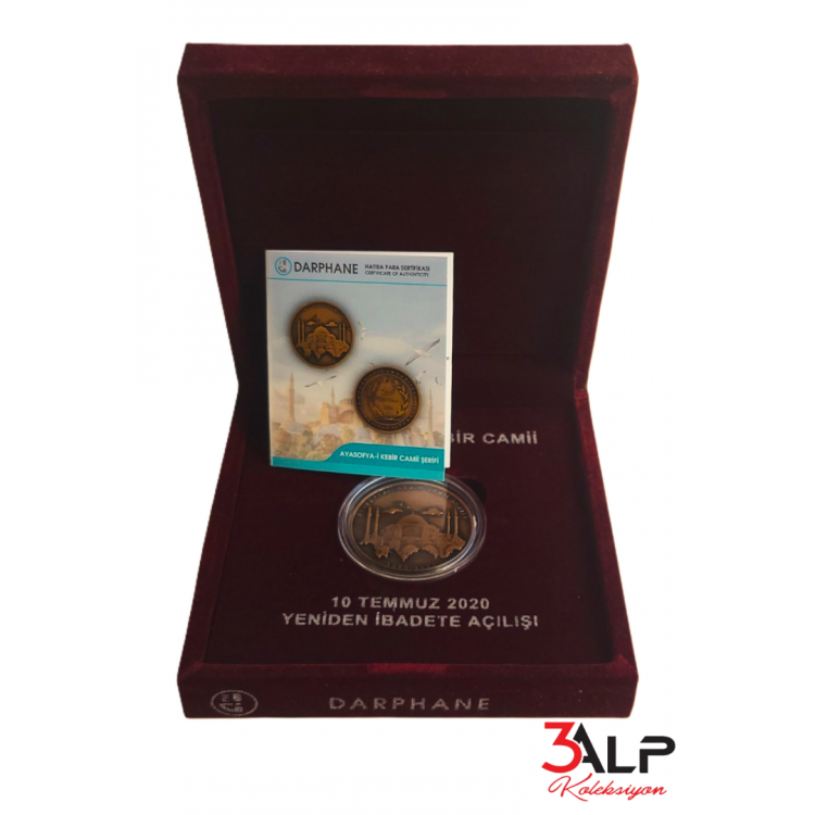 Ayasofya-i Kebir Camii Şerifi Bronz Kutulu ve Sertifikalı Ayasofya-i Kebir Camii Şerifi Bronz Kutulu ve Sertifikalı