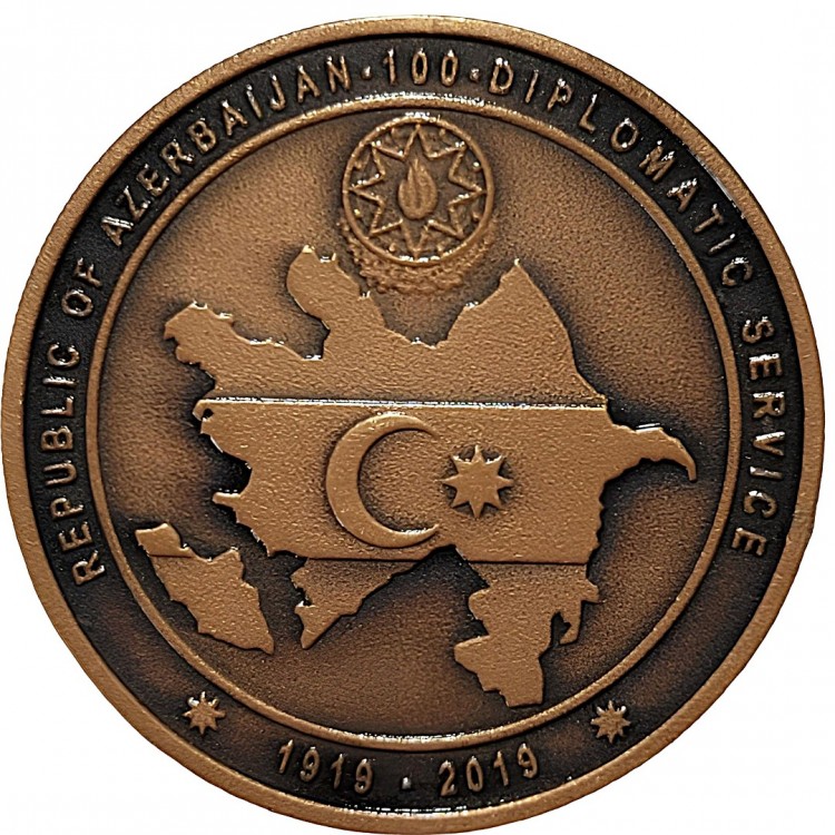 AZERBAYCAN DIŞİŞLERİ BAKANLIĞI 100. YILI 2019 BRONZ HATIRA PARASI SERTİFİKALI – 3Alp Koleksiyon Azerbaycan Dışişleri Bakanlığı 100. yılı 2019 darphane bronz hatıra para sertifikalı görseli – 3Alp Koleksiyon