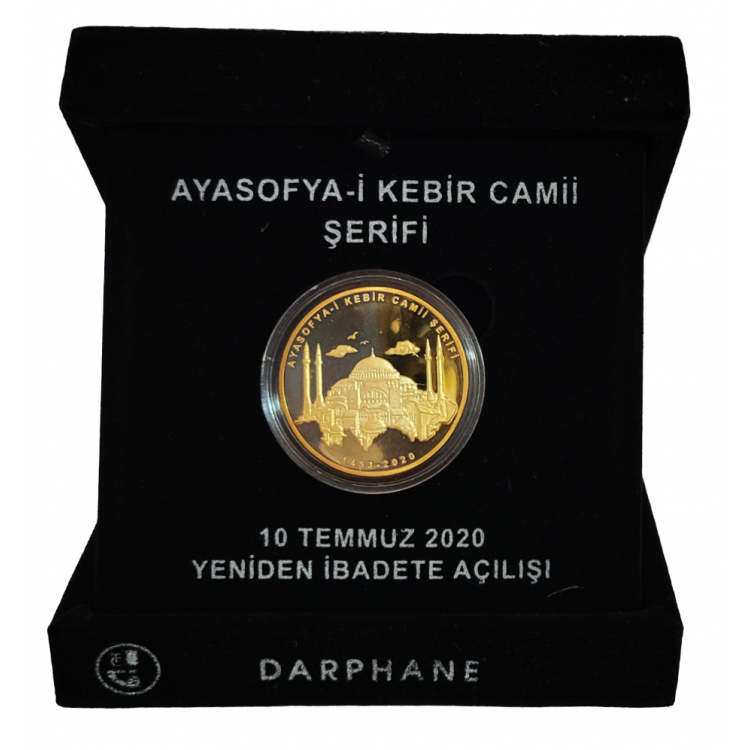 Ayasofya-i Kebir Camii Şerifi Gümüş Üzeri Altın Kaplama Kutulu ve Sertifikalı Ayasofya-i Kebir Camii Şerifi Gümüş Üzeri Altın Kaplama Kutulu ve Sertifikalı