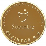 BEŞİKTAŞ 16.ŞAMPİYONLUK 2021, DARPHANE HATIRA GÜMÜŞ ÜZERİ ALTIN KAPLAMA, SERTİFİKALI 