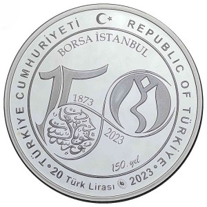 BORSA İSTANBUL 150.YIL 2023, DARPHANE HATIRA GÜMÜŞ PARA, SERTİFİKALI