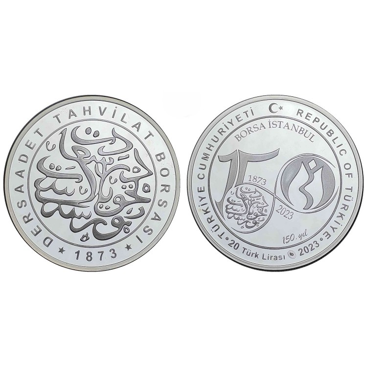 BORSA İSTANBUL 150.YIL 2023, DARPHANE HATIRA GÜMÜŞ PARA, SERTİFİKALI BORSA İSTANBUL 150.YIL 2023, DARPHANE HATIRA GÜMÜŞ PARA, SERTİFİKALI
