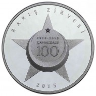 ÇANAKKALE 23 NİSAN BARIŞ ZİRVESİ 100.YIL 2015, DARPHANE HATIRA GÜMÜŞ PARA, SERTİFİKALI