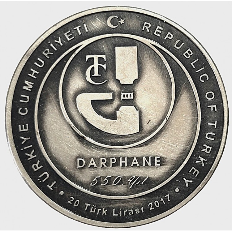DARPHANENİN 550. KURULUŞ YILDÖNÜMÜ 2017, DARPHANE HATIRA OXİDE GÜMÜŞ PARA .SERTİFİKALI