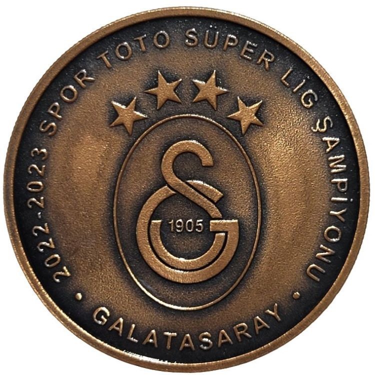 GALATASARAY 2022-2023 SEZONU SÜPER LİG ŞAMPİYONU 23.ŞAMPİYONLUK,  DARPHANE HATIRA BRONZ PARA, SERTİFİKALI