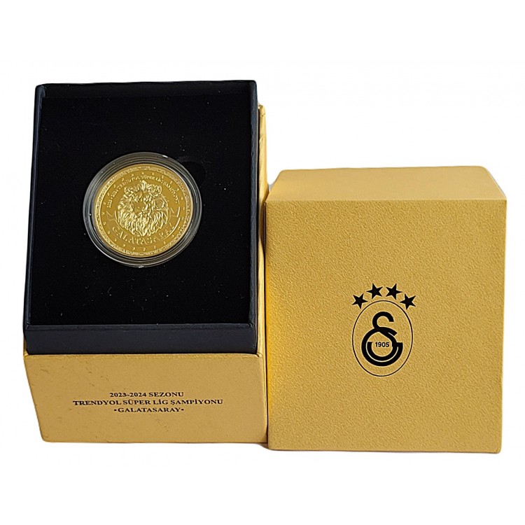 Galatasaray 2023-2024 Trendyol Süperlig Şampiyonu Gümüş Üzeri Altın Kaplama Hatıra Para, Çil, Sertifikalı Kutulu Galatasaray 2023-2024 Trendyol Süperlig Şampiyonu Gümüş Üzeri Altın Kaplama Hatıra Para, Çil, Sertifikalı Kutulu