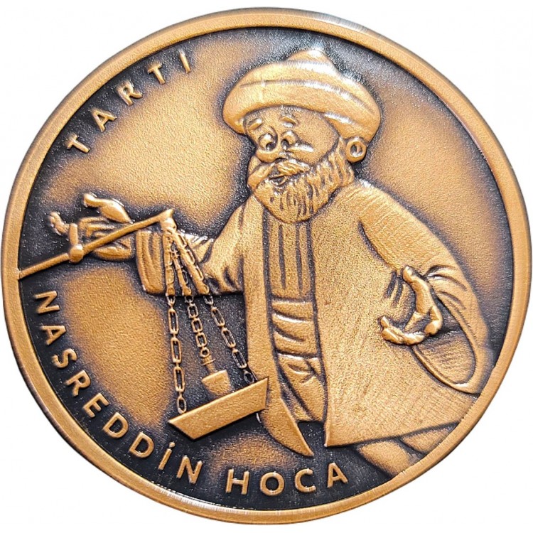 MASAL KAHRAMANLARI SERİSİ NO:8, NASREDDİN HOCA, TARTI 2024, DARPHANE HATIRA BRONZ PARA, SERTİFİKALI