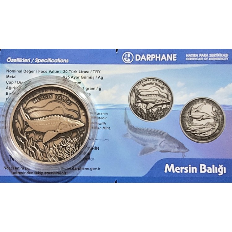 MERSİN BALIĞI 2021, DARPHANE HATIRA OXİDE GÜMÜŞ PARA, SERTİFİKALI MERSİN BALIĞI 2021, DARPHANE HATIRA OXİDE GÜMÜŞ PARA, SERTİFİKALI