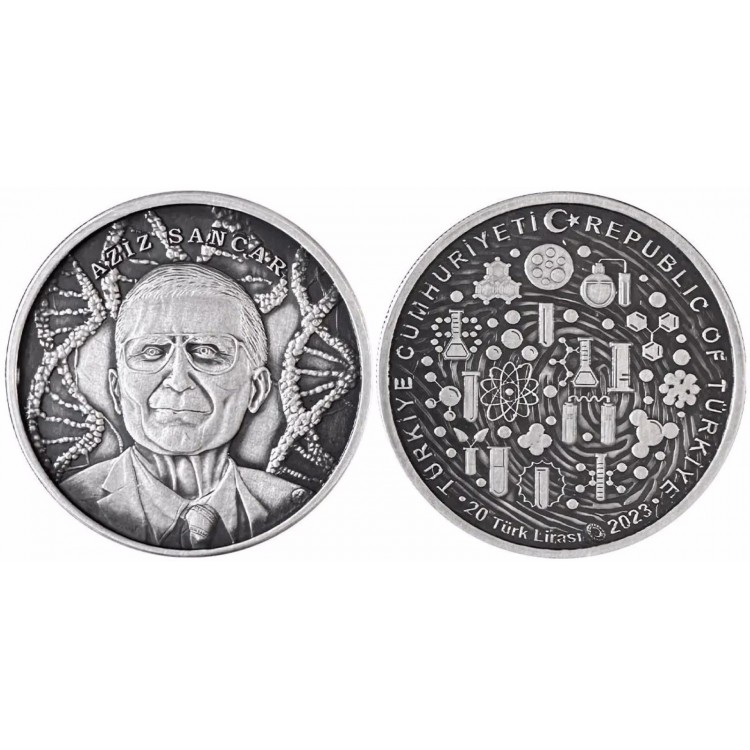 Prof. Dr. Aziz Sancar 2023 Darphane Hatıra Gümüş Para Sertifikalı