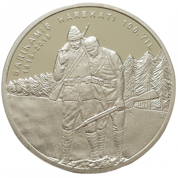 SARIKAMIŞ HAREKATI 100. YIL 2015, DARPHANE HATIRA GÜMÜŞ PARA, SERTİFİKALI SARIKAMIŞ HAREKATI 100. YIL 2015, DARPHANE HATIRA GÜMÜŞ PARA, SERTİFİKALI