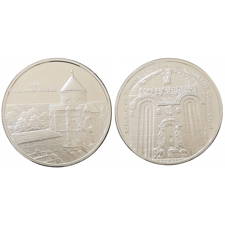 TÜRKİYE'NİN KADİM KÜLTÜRÜ SERİSİ NO:2, VAN AKDAMAR KİLİSESİ 2024, DARPHANE HATIRA GÜMÜŞ PARA, SERTİFİKALI
